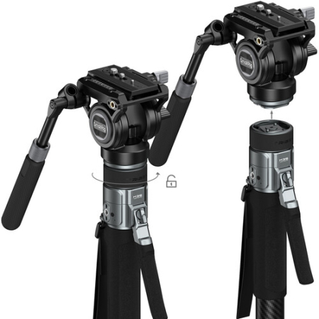 SmallRig 6286 x Potato Jet TRIBEX PRO (Video) - hydrauliczny monopod Carbon, z głowicą video